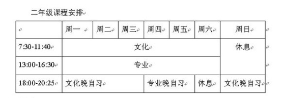 中国美术学院附中高二年级课程安排